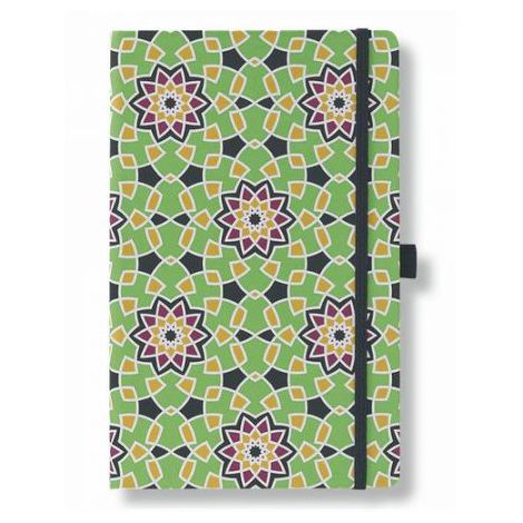 Notatnik Lediberg A5/120/80g linia Ivory Mosaic zielony